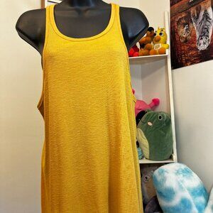 Free People Mustard Yellow Ribbed Racerback Tank Top Women’s Size Large